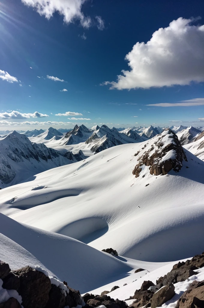 Snow Mountain,Sky,White Cloud,Wilderness