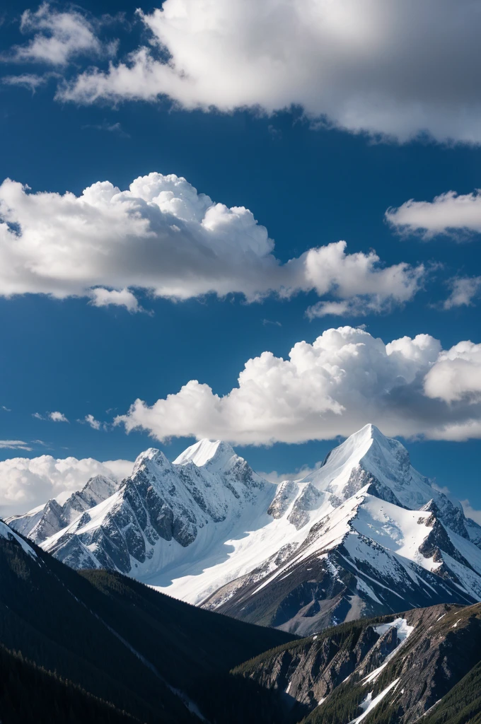 Snow Mountain，Sky，White Cloud，Wilderness