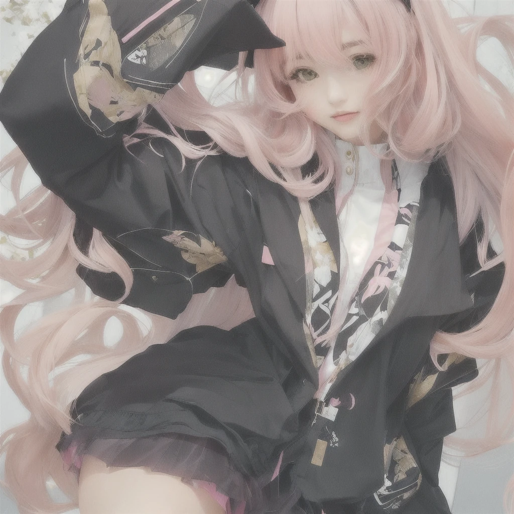 Anime girl with pink hair and black hat and black jacket, from Girls' Frontline, Zerochan Art, Girls' Frontline style, Fine details. Girls' Frontline, Best anime 4k konachan wallpaper, Gwaiz on pixiv artstation, Gwaiz, artstation pixivでトレンド, pixiv style, Gwaiz on artstation pixiv