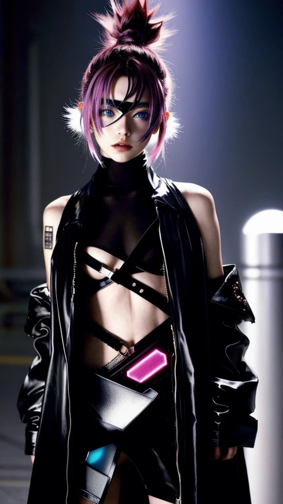 フェイスペイントをしたサイボーグのBeauty, whole body, cyber punk, Fashion Model, Beauty, Francis Bacon's painting style