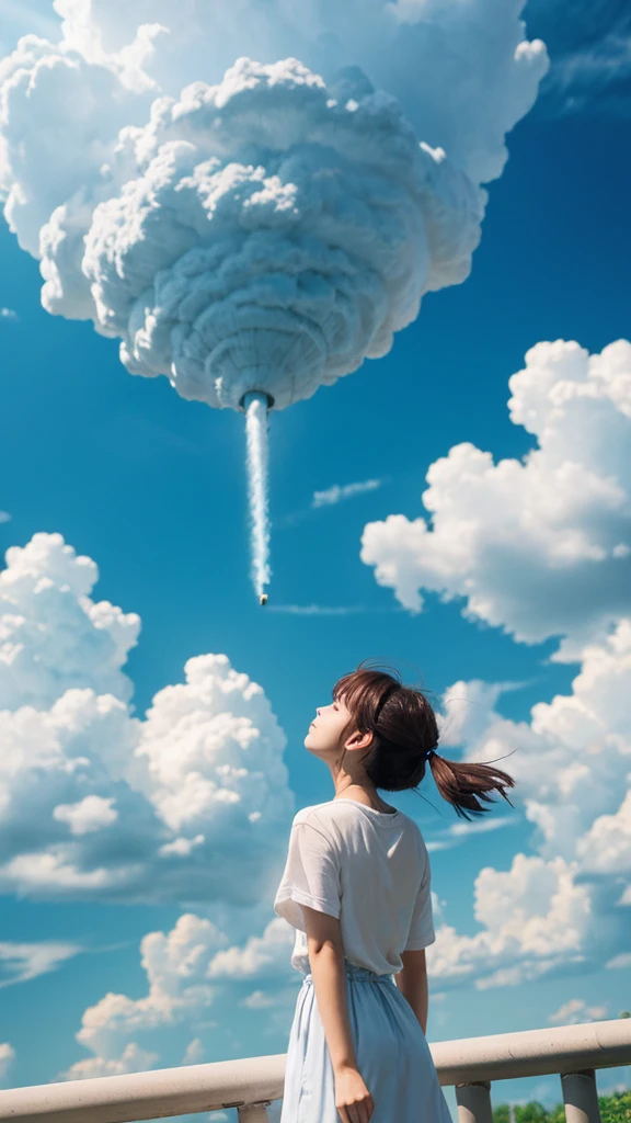 Emotional Summer Ghibli cumulonimbus