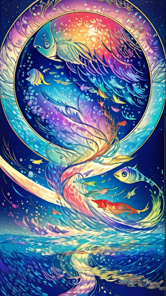 Fish swimming in the rainbow sea,colorful,Beautiful fish,Various kinds of fish、wonderful景色,Utopia,An atmosphere full of dreams and hope,masterpiece.16K, Ultra-high resolution, Ultra-high resolution, to be born,wonderful ,future、Iridescent、The world 30 years from now。Fish swimming in the rainbow sea,colorful,Beautiful fish,Various kinds of fish、wonderful景色,Utopia,An atmosphere full of dreams and hope,masterpiece.16K, Ultra-high resolution, Ultra-high resolution, to be born,wonderful ,future、Iridescent、The world 30 years from now。