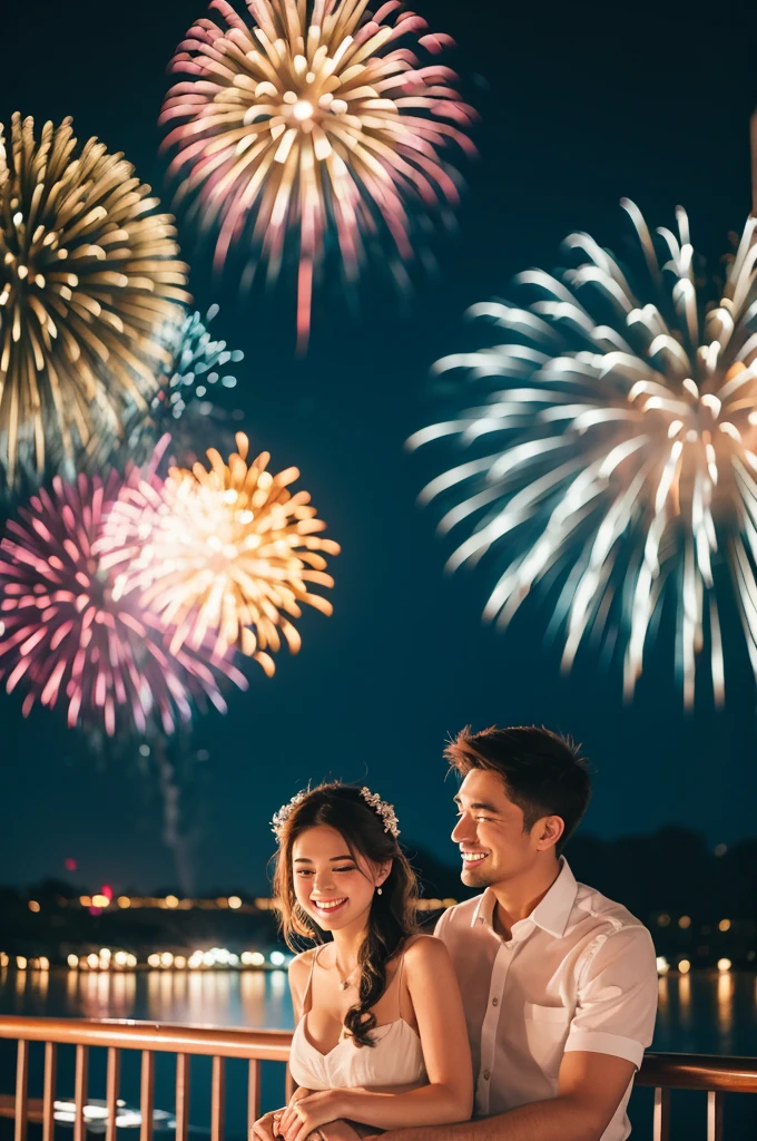 Fireworks and couple