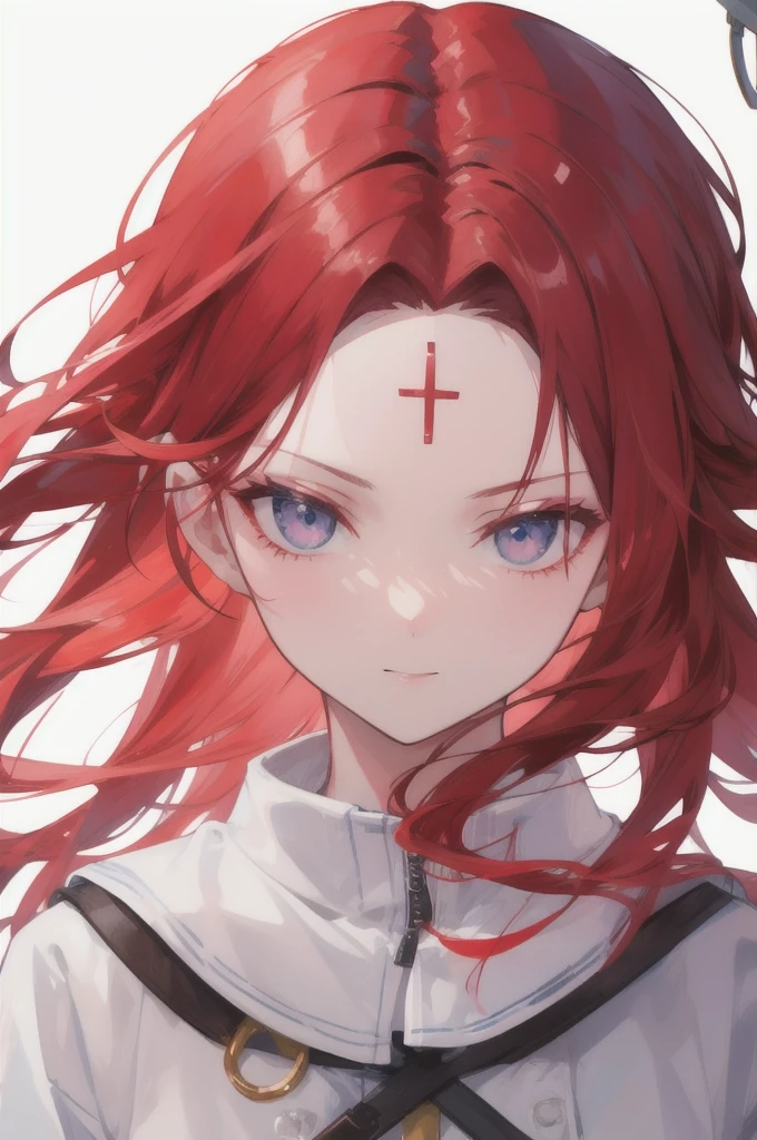 red hair, head with forehead visible