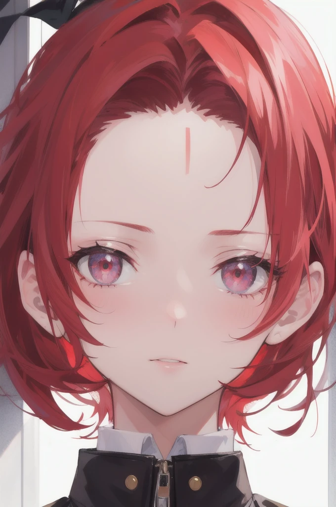 red hair, head with forehead visible