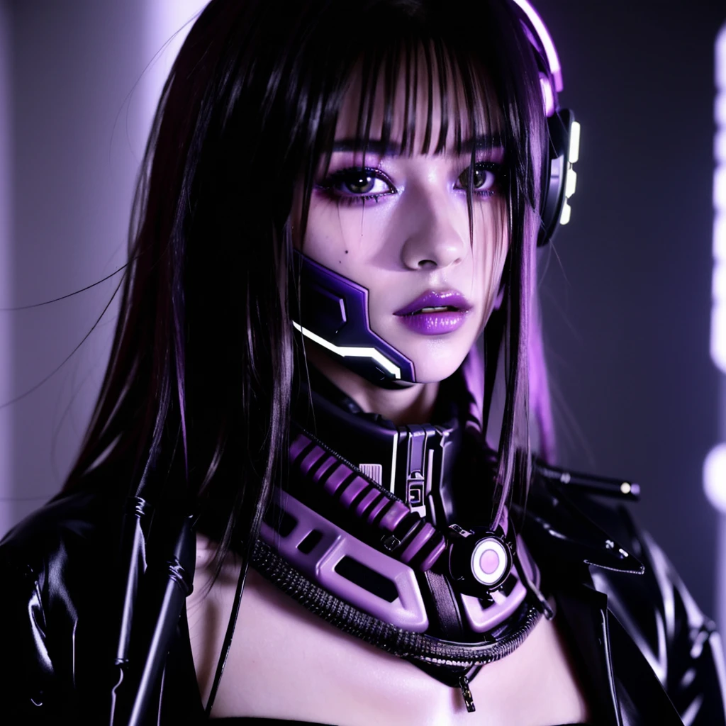 フェイスペイントをしたサイボーグのBeauty, whole body, cyber punk, Fashion Model, Beauty, Francis Bacon's painting style