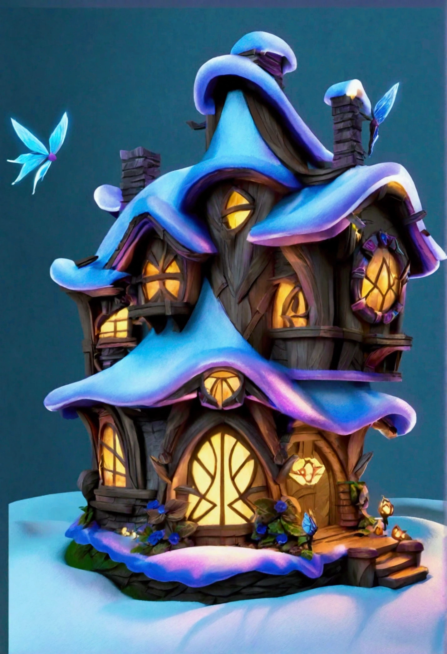 Step into a world of enchantment with a magical fairy house that changes with the seasons. In the spring, it is covered in blooming flowers and butterflies, while in the winter, it is adorned with icicles and snowflakes. The house itself is made of a magical material that glows in the moonlight.