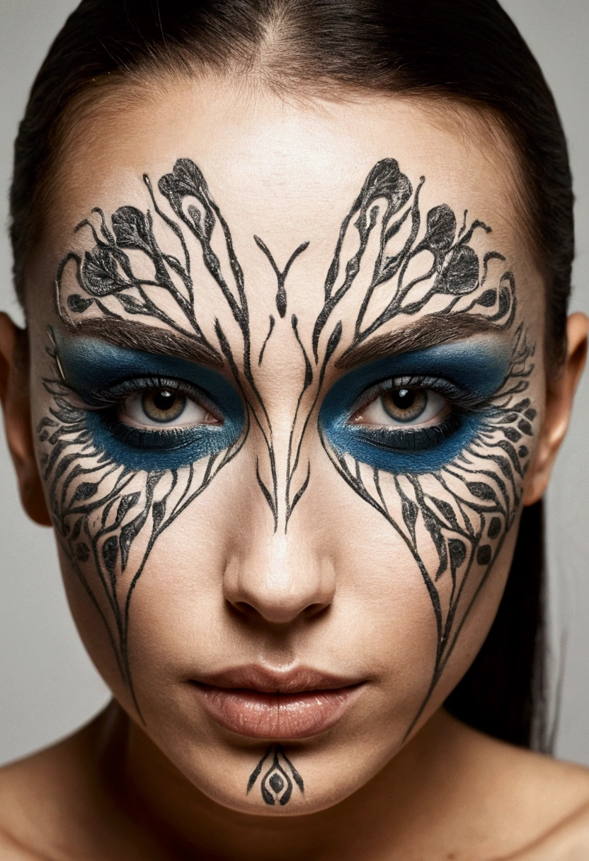 Generates an image of a naked woman with the face in the image
