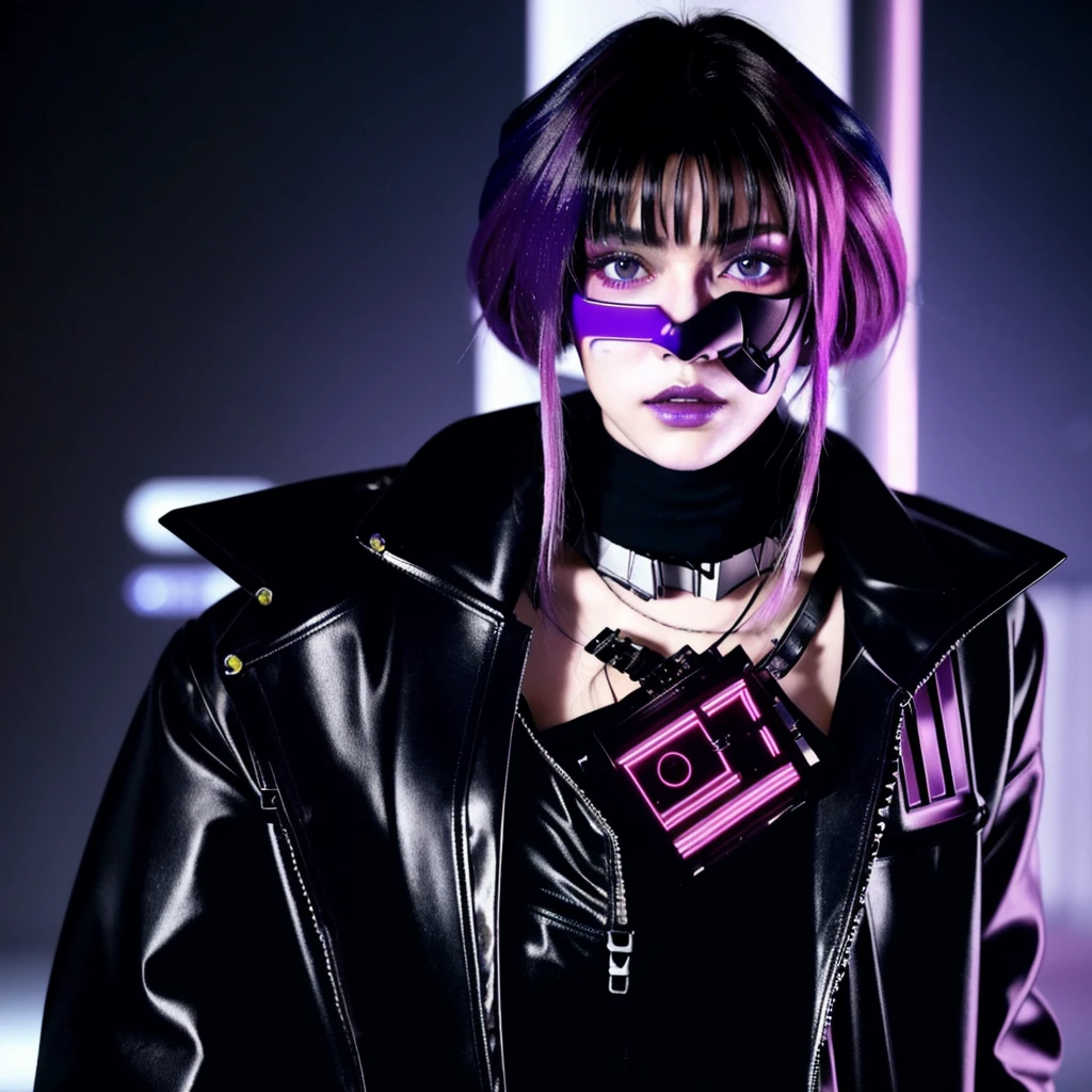 フェイスペイントをしたサイボーグのBeauty, whole body, cyber punk, Fashion Model, Beauty, Francis Bacon's painting style