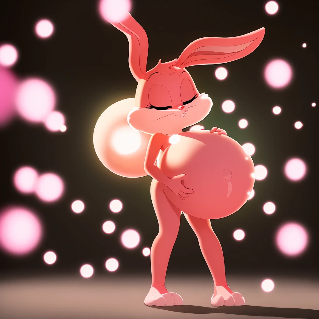 concept art solo, cute, cub, Babs, bunny, girl, eyes open, Pink eyelids, rabbit teeth, pink nose, pink body, pink head, pink ears, pink legs, white cheeks, white feet, white tail, ears drooping, lop-eared, naked, nude, standing, modest, thoughtful, naive, sexy pose, erotic pose,Perspective)),(Full-Length Shot:1.3),(Cinematic:1.3), (AS-YoungV2:1.3),
masterpiece, high quality, best quality, manga style, anime style, 8k, 4k, texture, intricate, detailed background, 3d fluffy, long fuzzy fur, glow effect, particle effects, light particles, dramatic, hot body, body blush,
solo, solo focus, pov, looking at viewer,  hyper-pregnant 