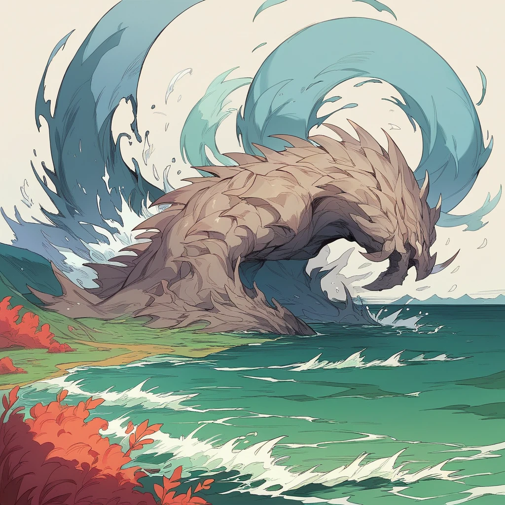 river,Illustration style,tide,Dams on both sides,Yangtze,wave,Rough Seas,dark clouds