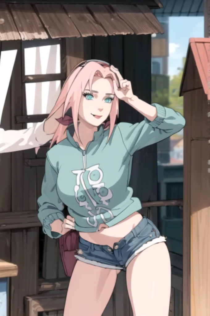 (day:1.7), outdoor, Street,cyberpunk_City View, (very detailed background),
dynamic pose, , dynamic angle,
rosa_eyes, rosa_hair,two tails, hair ribbon,
dakinis, (((Dark_fur, improve, jewelry,Short shirt, denim shorts))), belly button cutout, ((under the chest)),
1 girl, 20 years,mature woman,beautiful Finger,beautiful long legs,beautiful body,beautiful Nose, Perfect eyes, perfect face,(beautiful detailed aqua eyes),((mature woman:1.1)),((milf:1.1)),make up,Chapped lips,(shiny fur:1.1),(perfect female body:1.2),(gorgeous detailed fur),(detailed hair),
looking at the viewer, seductive smile,  naughty face,  tongue out,
Ray_tracking,intricate details,depth of field, extremely delicate and beautiful,
(beautiful,big_old:1.4), (beautiful_face:1.5). Se le ve la fur de las tetas por debajo.