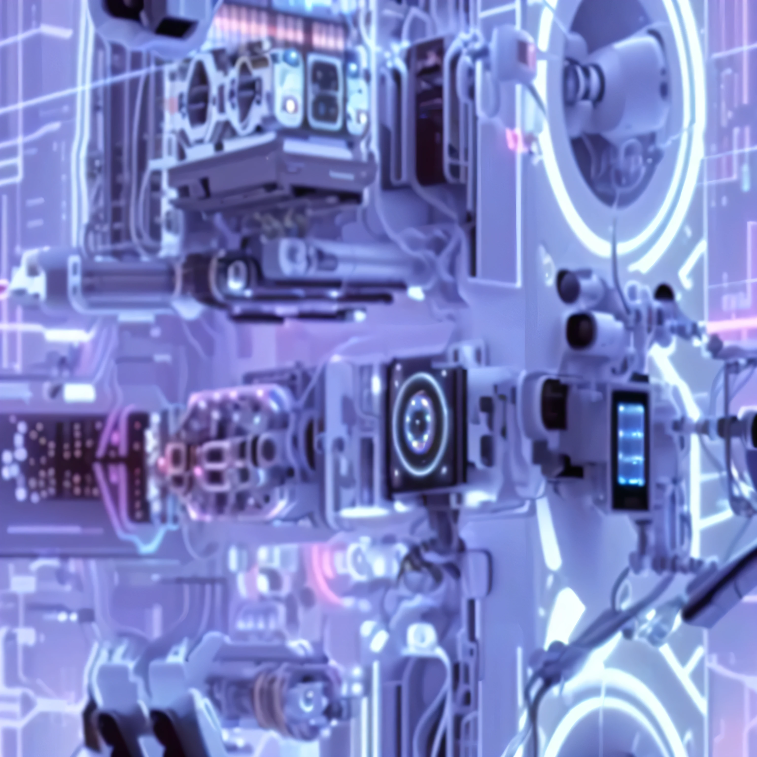 There are many different types of cars in this photo, beeping sounds |, Mechanical features and neon lights, beeping sounds. Surrealism, Future Lab, Future Lab, Complex machines in space, Abstract Technology, style hybrid mix of beeping sounds, Network Aesthetics, Future Chemistry Laboratory, Full of glass. CG Society, beeping sounds. Octane Rendering