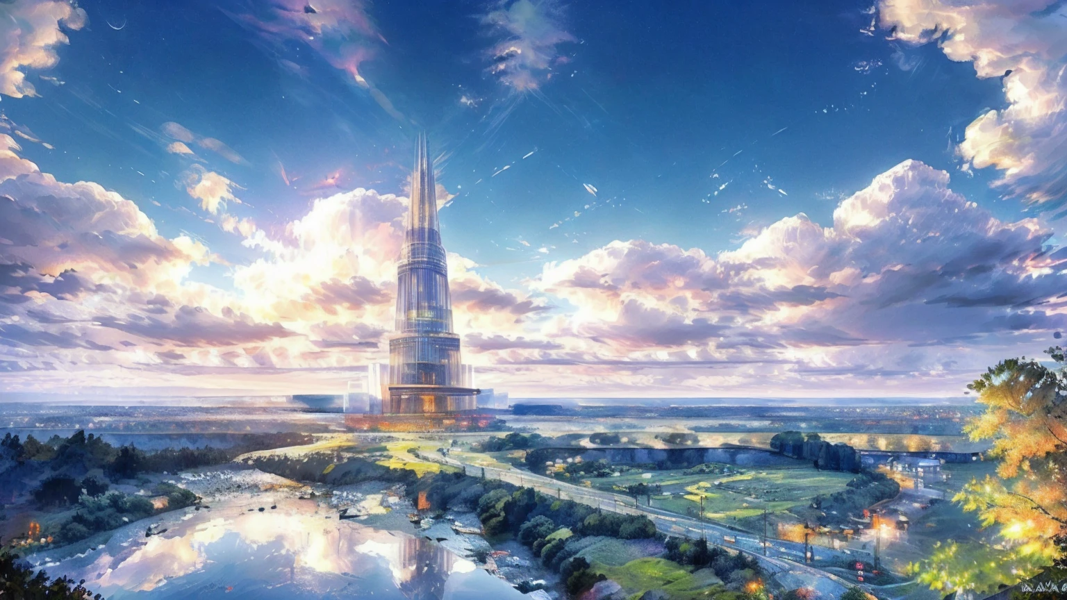 (Best quality,4K,8K,A high resolution,Masterpiece:1.2),Ultra-detailed,(Realistic,Photorealistic,photo-realistic:1.37),Futuristic floating city,Futuristic technology,Huge urban high-tech tablet platform,Airship,Floating in the sky,Futuristic city,Small airships around,High-tech hemispherical platform,Colorful lights,Advanced architecture,modernn architecture,skyscrapper,Access the cloud,Scenic beauty,view over city,Impressive design,Blend seamlessly with nature,energetic and vibrant atmosphere,Futuristic transportation system,Parking is suspended,Transparent path,Lush greenery,Sky gardens,cascading waterfalls,Magnificent skyline,reflections on the water,Sparkling river,Architectural innovation,futuristic skyscrapers,Transparent dome,The shape of the building is unusual,Elevated walkway,Impressive skyline,Glowing lights,Futuristic technology,Minimalist design,Scenic spots,Panoramic view,Cloud Piercing Tower,Vibrant colors,epic sunrise,epic sunset,Dazzling light display,magical ambiance,The future city,Urban Utopia,LuxuryLifestyle,Innovative energy,sustainable development,Smart city technology,Advanced infrastructure,Tranquil atmosphere,Nature and technology live in harmony,Awesome cityscape,Unprecedented urban planning,Architecture connects seamlessly with nature,High-tech metropolis,A cutting-edge engineering marvel,The future of urban living,Visionary architectural concept,Energy-efficient buildings,Harmony with the environment,A city floating above the clouds,Utopian dreams become reality,The possibilities are endless,State-of-the-art transportation network,Green energy integration,Innovative materials,Impressive holographic display,Advanced communication system,Breathtaking aerial view,Quiet and peaceful environment,Modernist aesthetics,Ethereal beauty