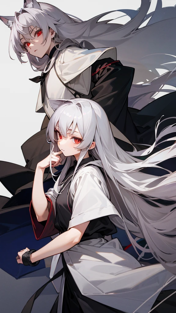 Highest quality　I have long hair　Gray Hair　Sand Wolf Shiroko　Red eyes　I don't have anything　Odd Eye　　　