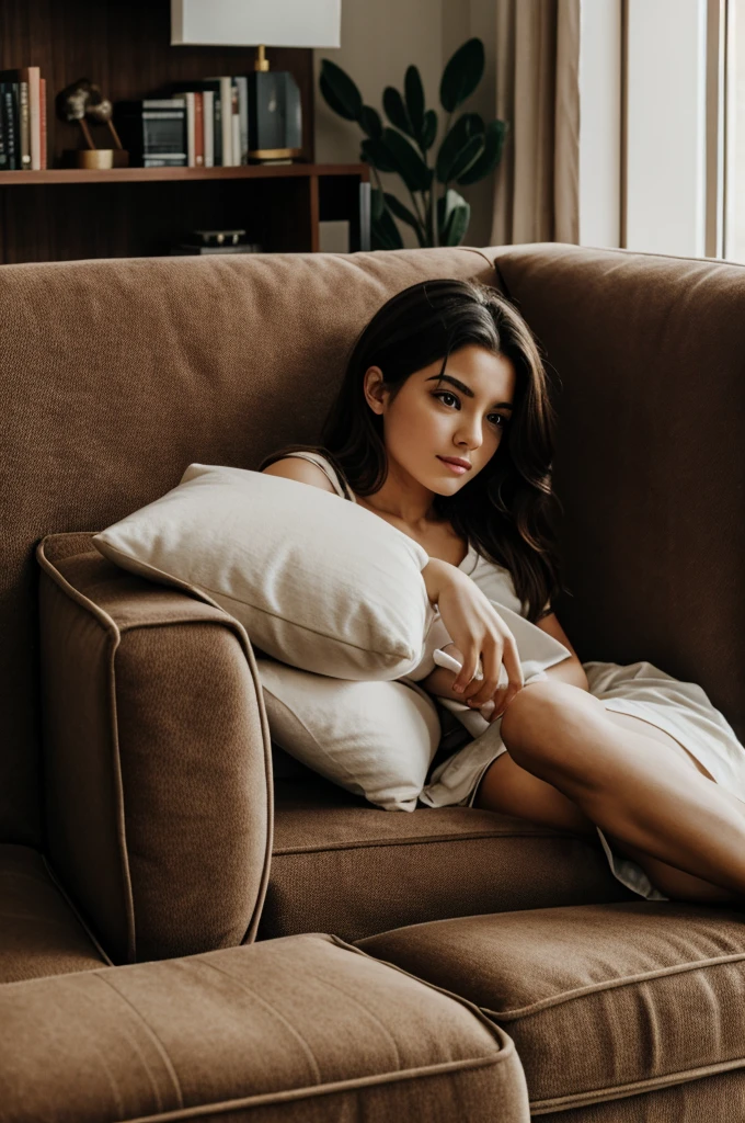 A lyon on a sofa