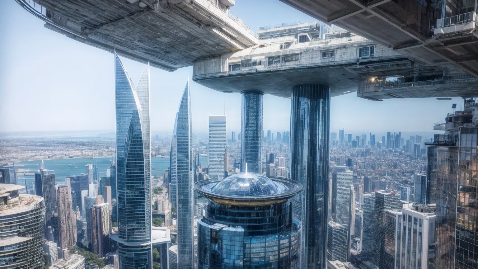 (Best quality,4K,8K,A high resolution,Masterpiece:1.2),Ultra-detailed,(Realistic,Photorealistic,photo-realistic:1.37),Futuristic floating city,Futuristic technology,Huge urban high-tech tablet platform,Airship,Floating in the sky,Futuristic city,Small airships around,High-tech hemispherical platform,Colorful lights,Advanced architecture,modernn architecture,skyscrapper,Access the cloud,Scenic beauty,view over city,Impressive design,Blend seamlessly with nature,energetic and vibrant atmosphere,Futuristic transportation system,Parking is suspended,Transparent path,Lush greenery,Sky gardens,cascading waterfalls,Magnificent skyline,reflections on the water,Sparkling river,Architectural innovation,futuristic skyscrapers,Transparent dome,The shape of the building is unusual,Elevated walkway,Impressive skyline,Glowing lights,Futuristic technology,Minimalist design,Scenic spots,Panoramic view,Cloud Piercing Tower,Vibrant colors,epic sunrise,epic sunset,Dazzling light display,magical ambiance,The future city,Urban Utopia,LuxuryLifestyle,Innovative energy,sustainable development,Smart city technology,Advanced infrastructure,Tranquil atmosphere,Nature and technology live in harmony,Awesome cityscape,Unprecedented urban planning,Architecture connects seamlessly with nature,High-tech metropolis,A cutting-edge engineering marvel,The future of urban living,Visionary architectural concept,Energy-efficient buildings,Harmony with the environment,A city floating above the clouds,Utopian dreams become reality,The possibilities are endless,State-of-the-art transportation network,Green energy integration,Innovative materials,Impressive holographic display,Advanced communication system,Breathtaking aerial view,Quiet and peaceful environment,Modernist aesthetics,Ethereal beauty