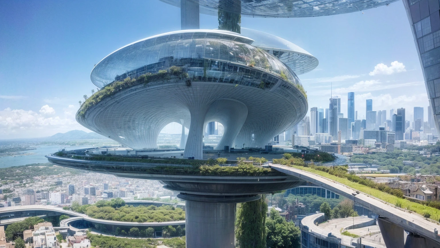 (Best quality,4K,8K,A high resolution,Masterpiece:1.2),Ultra-detailed,(Realistic,Photorealistic,photo-realistic:1.37),Futuristic floating city,Futuristic technology,Huge urban high-tech tablet platform,Airship,Floating in the sky,Futuristic city,Small airships around,High-tech hemispherical platform,Colorful lights,Advanced architecture,modernn architecture,skyscrapper,Access the cloud,Scenic beauty,view over city,Impressive design,Blend seamlessly with nature,energetic and vibrant atmosphere,Futuristic transportation system,Parking is suspended,Transparent path,Lush greenery,Sky gardens,cascading waterfalls,Magnificent skyline,reflections on the water,Sparkling river,Architectural innovation,futuristic skyscrapers,Transparent dome,The shape of the building is unusual,Elevated walkway,Impressive skyline,Glowing lights,Futuristic technology,Minimalist design,Scenic spots,Panoramic view,Cloud Piercing Tower,Vibrant colors,epic sunrise,epic sunset,Dazzling light display,magical ambiance,The future city,Urban Utopia,LuxuryLifestyle,Innovative energy,sustainable development,Smart city technology,Advanced infrastructure,Tranquil atmosphere,Nature and technology live in harmony,Awesome cityscape,Unprecedented urban planning,Architecture connects seamlessly with nature,High-tech metropolis,A cutting-edge engineering marvel,The future of urban living,Visionary architectural concept,Energy-efficient buildings,Harmony with the environment,A city floating above the clouds,Utopian dreams become reality,The possibilities are endless,State-of-the-art transportation network,Green energy integration,Innovative materials,Impressive holographic display,Advanced communication system,Breathtaking aerial view,Quiet and peaceful environment,Modernist aesthetics,Ethereal beauty