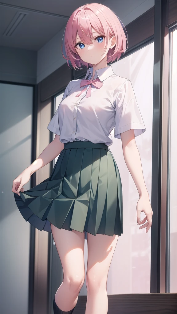masutepiece、Best Quality、hight resolution、tre anatomically correct、((JK school uniform))、a miniskirt、‎Classroom、(Vibrant colors：1.2)、(​masterpiece：2.0)、onepiece、Uta、blanche、left red hair、right gray hair、Not wearing pants、divine spirit、Flushed cheeks、Beautiful girl in every detail、Body shining with sweat、Wet、Seductive thighs、sexy  pose、Hair above one eye、(frombelow:1.5)、Pussy、Female genitals、vaginal、Intravaginal、Expansion、You can see inside the skirt