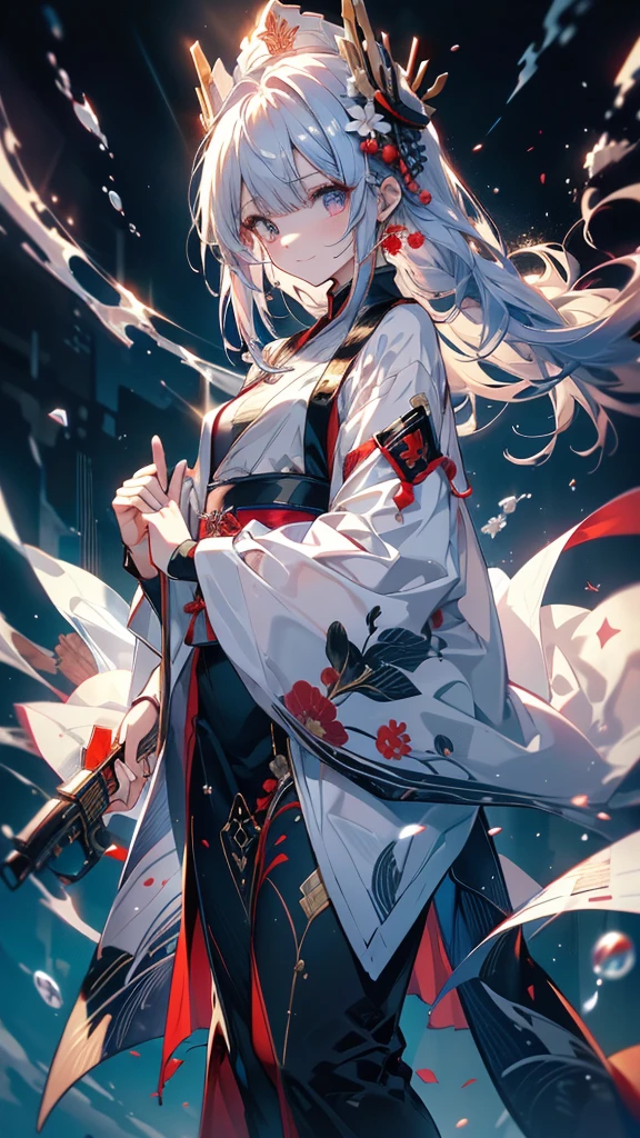 Girl，Red and blue gradient pupil，Yellow-purple gradient hair，Nun clothes，Armed with a revolver，girl，Chiquita， 巨大of乳房乳沟，Poor milk quality，，白发红Eye，Smooth skin，，As weak as a kitten，精美of， 很cute，Beautiful，病态of，cute，虚弱of，贞洁of，幼稚of，Small and beautiful，Dark blue lines extending to the hands and neck，abyss，周围有未知of怪物，Bone，Tentacles，Eye，shell，Fluorescence，Middle School and Primary School，Deep Sea Hunter，The bloody scene，十几岁ofgirl， 巨大of乳房乳沟，阴暗of，生病of，madman，Smiling，The bloody scene，Bone匕首，White sneakers，of，kill，Violence，Angiotensin converting enzyme，Sissy，，cute，As weak as a kitten，artwork，masterpiece，mystery。