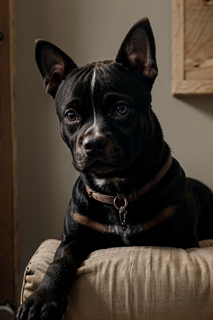 Staffies dog in attitude mood