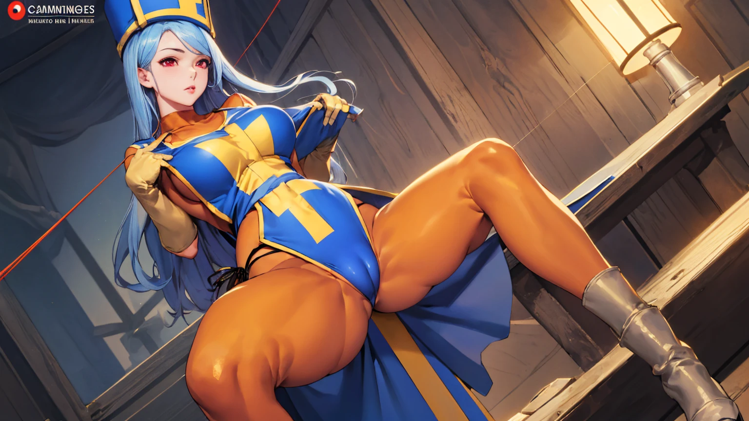 masterpiece,Highest quality, Unreal Engine, Super Resolution, Very detailed,
1 Girl, Waist, thin, (Muscular:0.8)
Round Breasts, Big Breasts, Bold, Part your lips, Observe the audience,
,
Waist shot,Tentacles entangled in chest,,
, Key Visual,
Light blue hair, Red eyes, Long-haired monk \(dq3\)
,,Tabard Elbow Gloves((Spread your legs and raise them:1.3)),(Cameltoe:1.5)、(Black string panties:1.2)