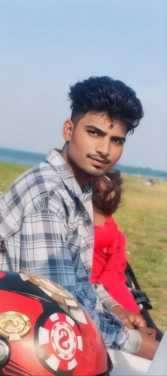 Beautiful Indian girl in saree romantic poses teasing 