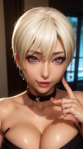 1 girl、alone、masterpiece,Highest quality,High resolution,Very detailed, skinny,Black choker,Earrings,Big cleavage、Off-the-shoulder tight long sweater dress,(An exquisite and detailed human body、The perfect human body、Accurate human body)、Safety and Security、Can be viewed、Viewing Safety、Safety Sensor、
Cute pose、(((Open your mouth))), Heavy breathing , (hentai face:1.5),
Blonde pixie short hair、
(((Accurate 5-finger)))、Accurate human body、Perfect human body、((Captivating smile ))、
Entrance、indoor、Detailed Background、Cute 18 year old girl、whole body:1.4