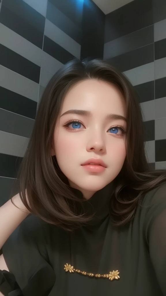 Beautiful big breastokeh), indoors, detailed luxury living room, gentle and charming beautiful goddess, Korean(kpop-idol), solo, necklace, oval face, double eyelids, smart, good hands, good feet, Natural, (from below angle), (glossy skin:1.05), ((low angle)), Perfect figure, (64k, UHD, RAW photo, best quality, masterpiece:1.4), (realistic, photo-realistic:1.37), ultra high res, photon mapping, radiosity, physically-based rendering, professional soft lighting, blue eyes, purpel hair, tattoo