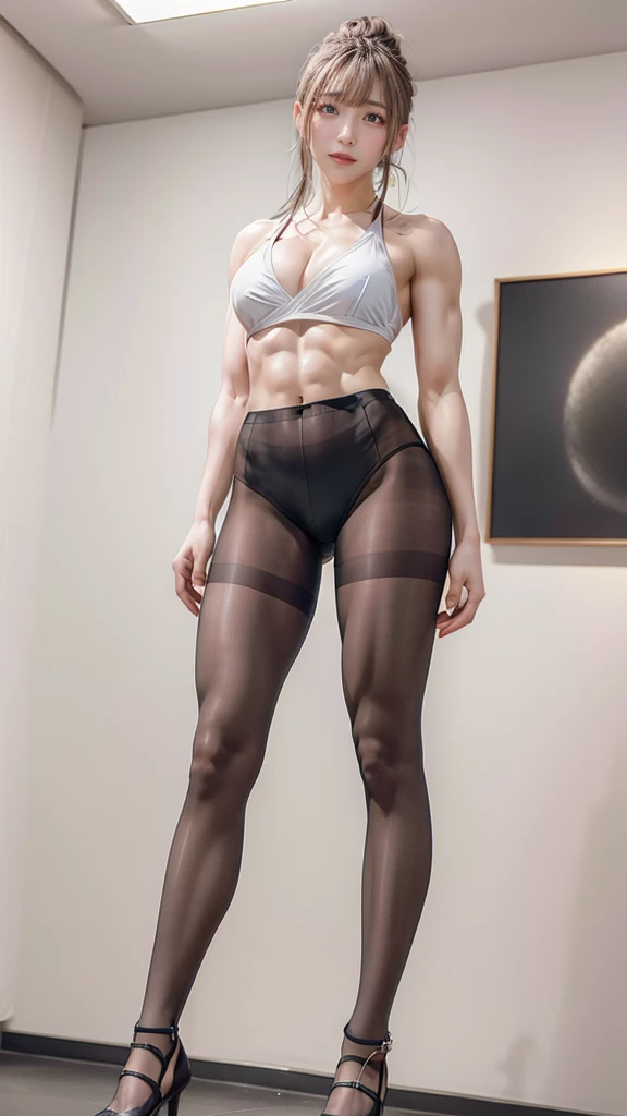 slim and muscular, Muscular Abs、Naked Women、((Highest quality, 8k, RAW Photos, masterpiece :1.3)),pantyhose