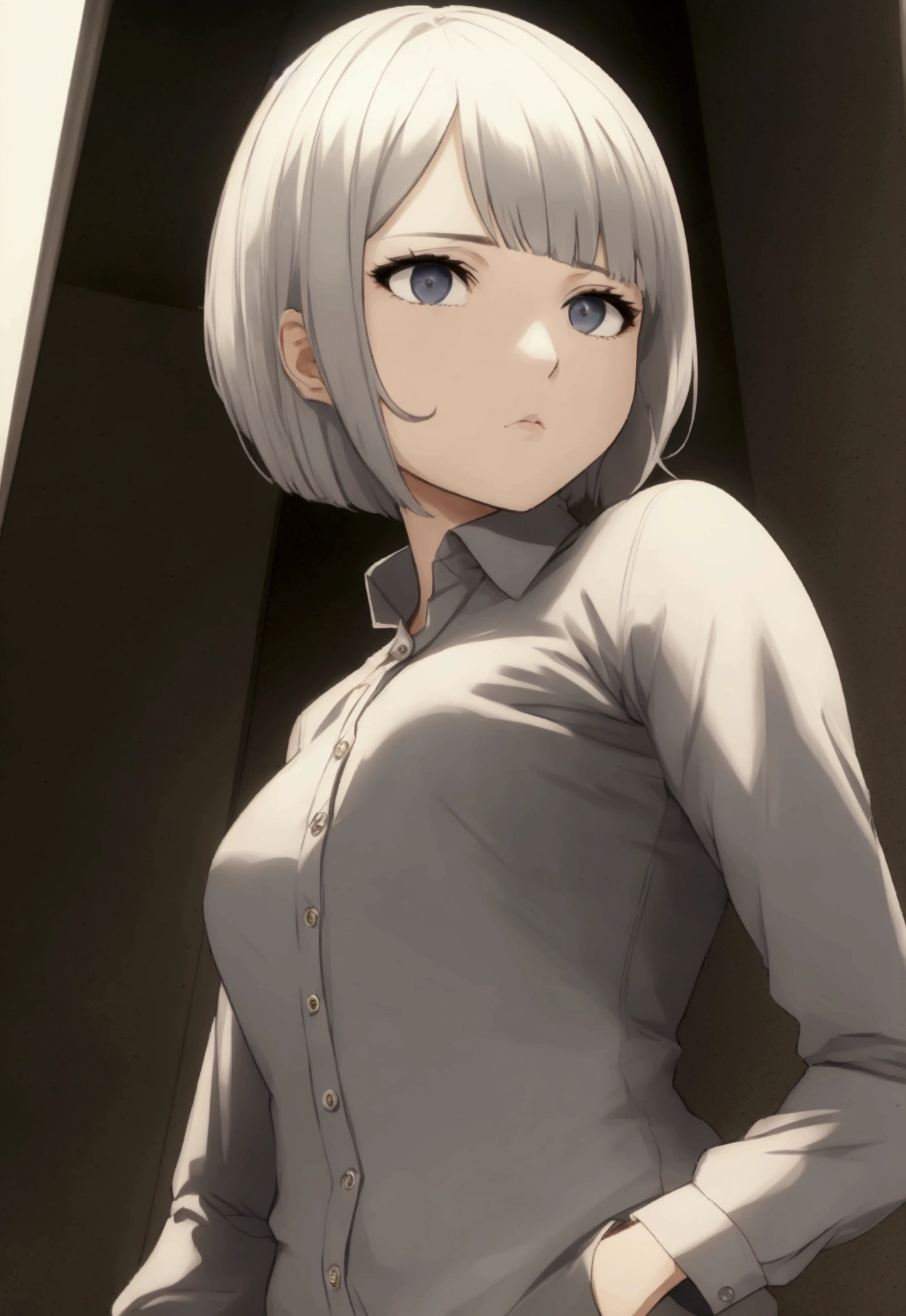 A girl short hair