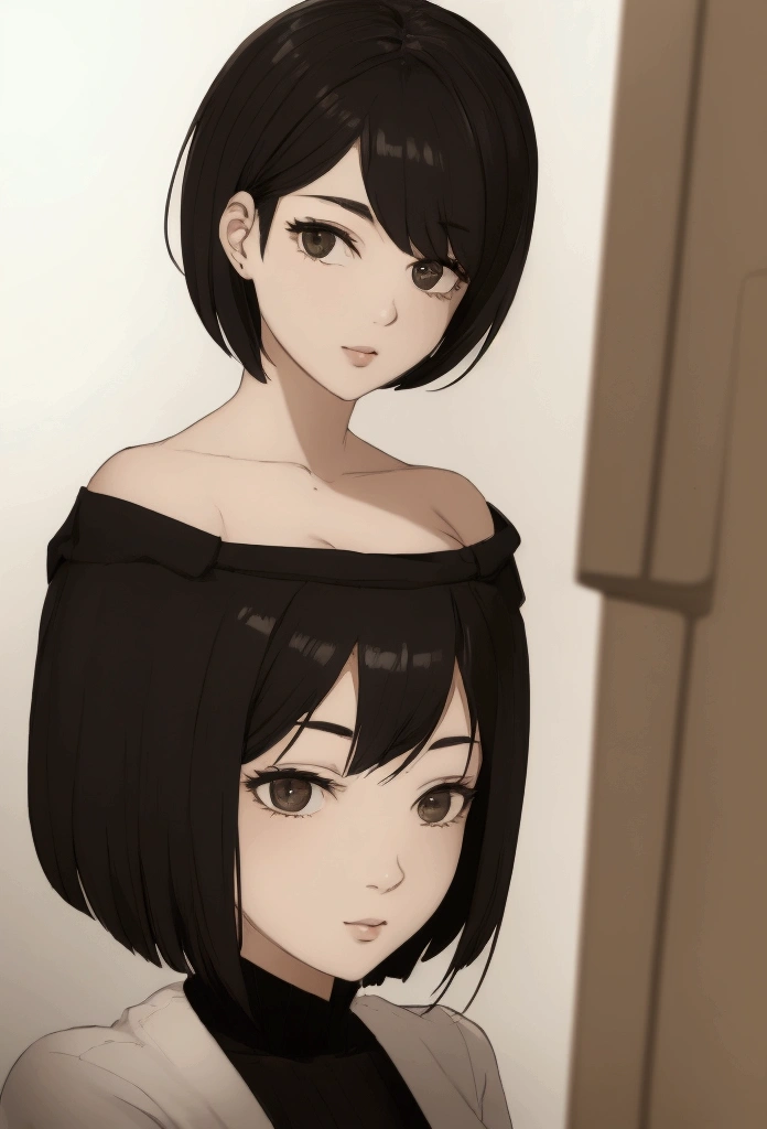 A girl short hair