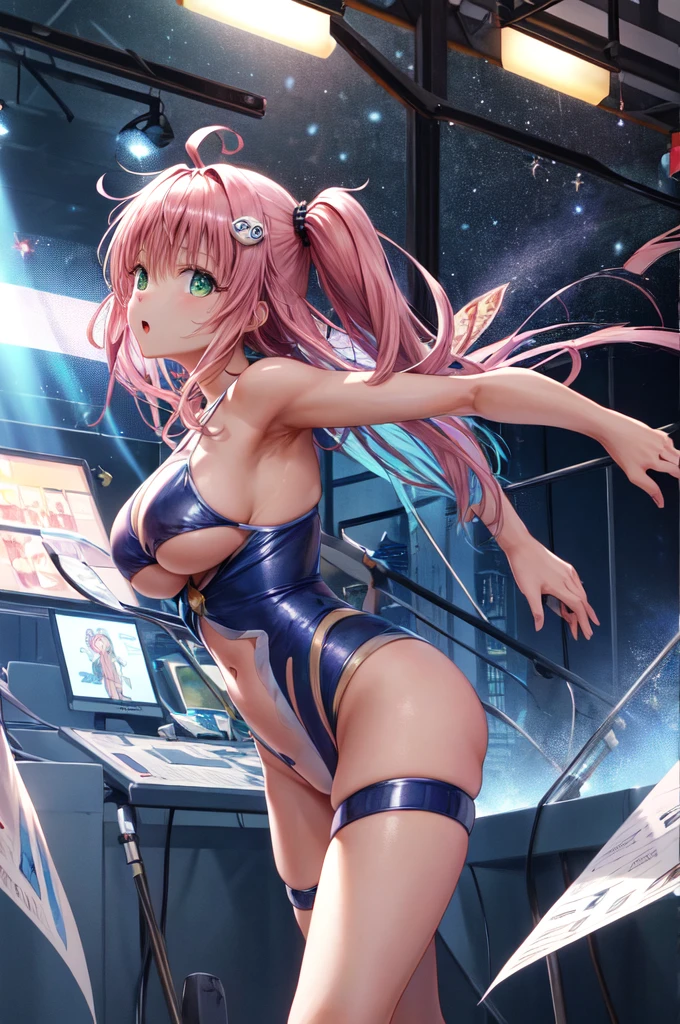 (masterpiece),(Highest quality)、(Very detailed)、(Very detailedなCG)、(Very delicate),(Perfect lighting),(8k)、(Dynamic Angle)、(Clear images)、Vibrant colors,woman、masterpiece、Highest quality、Written boundary depth、Cinema Lighting、masterpiece、Highest quality、Very detailed、colorful、Vibrant、Large Breasts、Thighature woman、alone、(masterpiece、Highest quality、High resolution、Anime Screen Capture、Anime Color)、(Perfect Anatomy、Beautiful attention to detail、Beautiful detail body、Beautiful breasts、Shiny)、Sexy mature anime woman standing outside in a swimsuit、((High Leg ))、performer、View your viewers、Side bangs、Pink Hair、The eyes are round、Long Hair、Side bangs、Large Breasts、Large Breasts、(bikini)