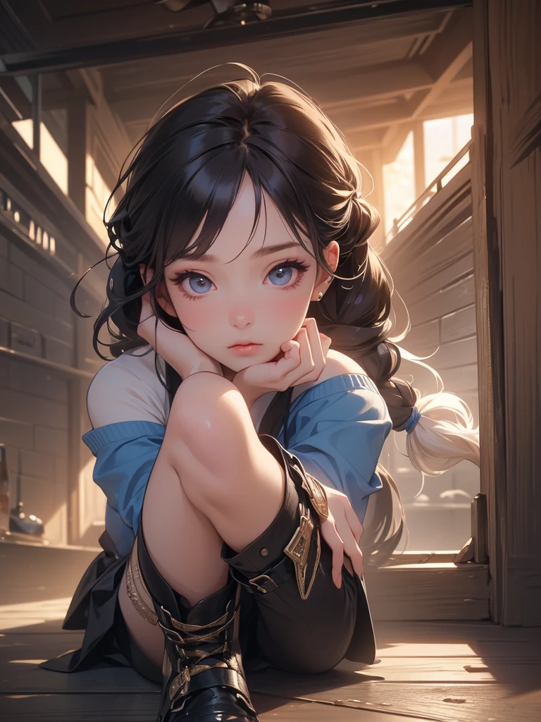 (Random pose),(Random Hairstyle),(Highest image quality,(8K),Ultra-realistic,best quality, high quality, HD, high quality texture,High Detail,Exquisite and detailed,fine,Extremely detailed CG,Detailed texture,Realistic reproduction of the face,masterpiece,Presence),sweater,Tight mini skirt,stocking,Engineer Boots