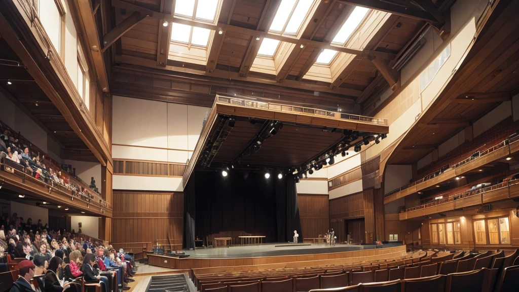 concert hall ,completly indoor,no sunshine