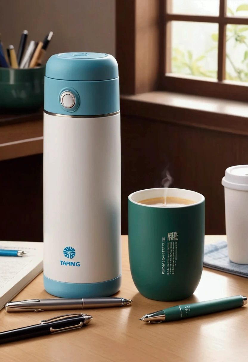 Cultural creative design,Taiping Life Insurance Company,grinding machine,Thermos Cup,Pen记本,Pen,Backpack,blue,green,Minimalism现代设计,technology,Simple,Minimalism,
