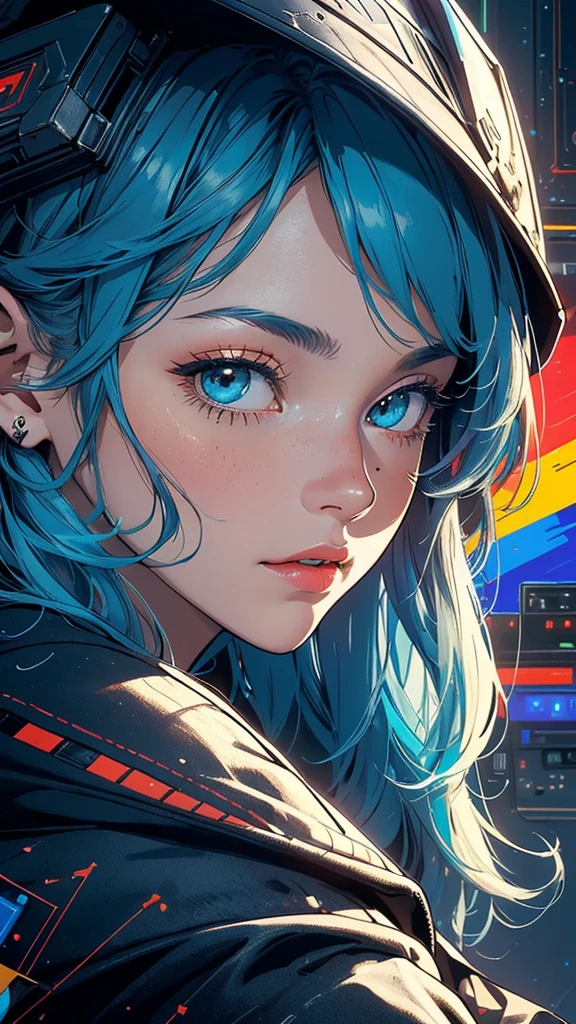 (((masterpiece, highest quality))),(((solo:1.2))),(((1girl:1.2))),32k wallpaper, very detailed, poster, vintage science fiction,(((((geometric cinematic movie poster))))), (bauhaus), shape,(((abstract))),(mid century modern),movie poster,(((((portfolio))))),(((((Close-up))))),(((((bust up))))),((((more various angle)))),(((highlight))),Vast landscape,((((heterochromia)))),(((complete. detailed face))),(((Extremely talented))),(((most complecated machine))),Colorful color scheme