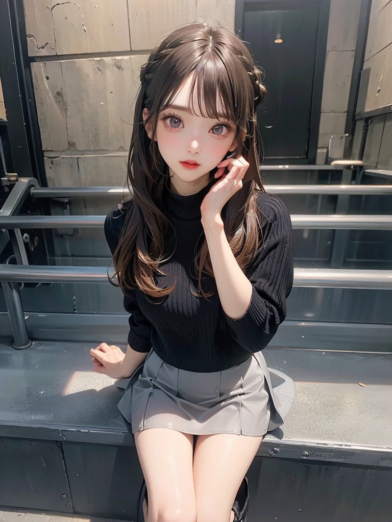 Kujikawa Def,Twin tails,,Seraph of the Black,Long sleeve,skirt,Knee socks,jewelry,Earrings,Are standing,
Highest quality, Very detailed, masterpiece, Absurd,8k, photoRealistic, Realistic,Detailed skin texture,Detailed pupil,High resolution,Natural light,
One girl,alone,(Happy:1.1),(smile:1.2),short hair,Brown Hair,(Angular face:1.2),Shining Face,Large Breasts, Tight waist, Lip Makeup,
