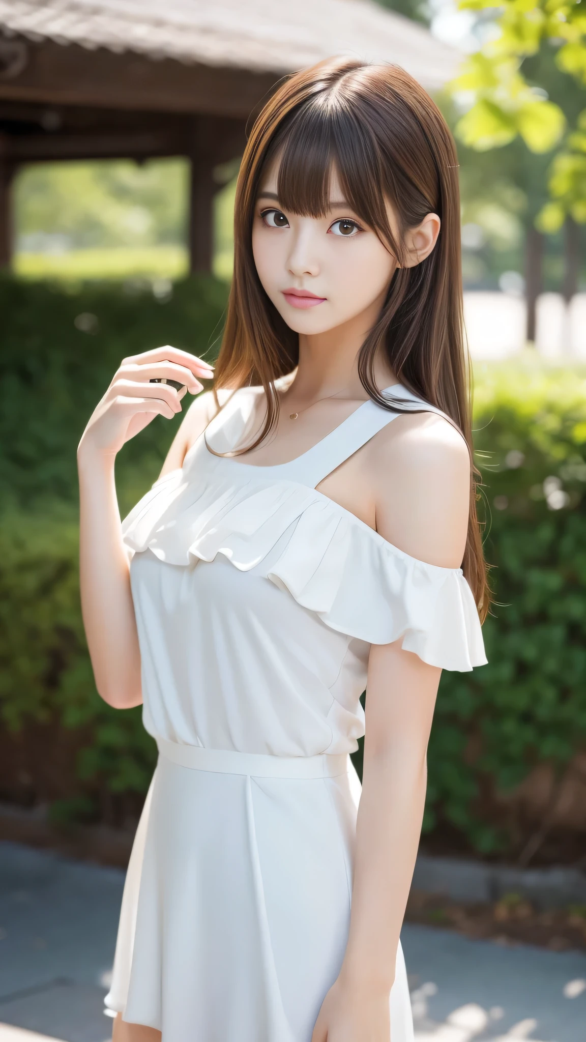 (masterpiece:1.3, highest quality, Ultra-high resolution, Super detailed), (Realistic:1.1, photoRealistic:1.4), Beautiful illustrations, Perfect lighting, colorful, Depth of written boundary, Beautiful detailed hair, Beautifully detailed face, Beautiful fine details, Beautiful clavicle, Beautiful body, Beautiful breasts, Beautiful thighs, Beautiful feet, Beautiful fingers, View your viewers, 1 girl, Japanese, high school girl, Perfect Face, (Perfect Anatomy, Anatomically correct), Cute and symmetrical face, Baby Face, Sunburn, Shiny skin, (Middle Hair:1.5, Twin tails:1.2, Blonde), Asymmetrical bangs, blue eyes, Long Eyelashes, (Medium chest), thin, ((Collared short-sleeved shirt, Light blue shirt, , Grey plaid pleated skirt, Navy them)), No panties, (Beautiful views), evening, (Outdoor, distant cityscape), Are standing, (peace sign), (Cute smile, Cheek blush、Upward glance, Open your mouth), (Opening a girl's pussy:1.3), Occasionally crouches:1.2,Stick your finger in pussy:1.9,((A large amount of pee is sprayed from the vagina)),((Very small, young face and chest)),(Cleavage:1),(very small and flat chest:1.4),