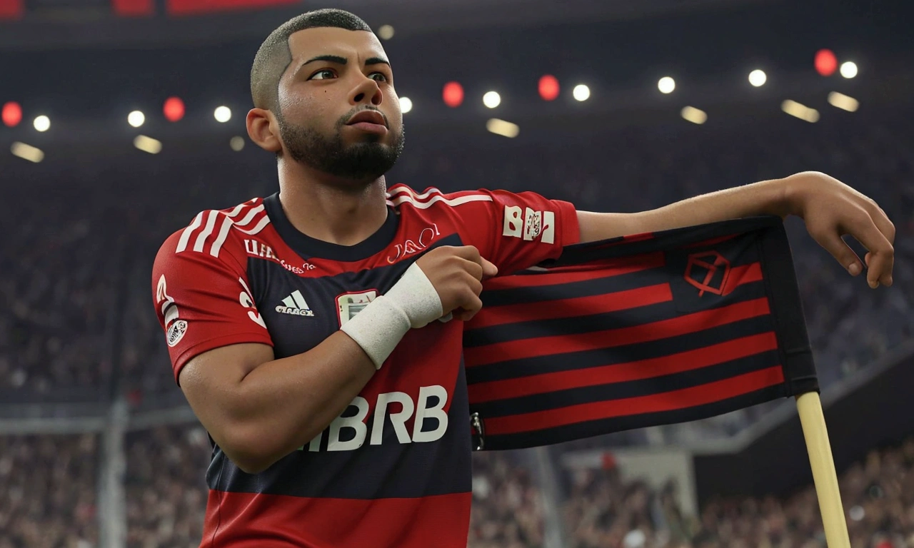 sharpened man holding a red and black flag in front of a crowd, mohamed reda, ronaldo luis nazario da lima, Ronaldo Nazario, edu souza, Ronaldo Nazario fenomeno, ronaldo luis nazario de lima, luis melo, caio santos, inspired by Antônio Parreiras, inspired by Samuel Silva