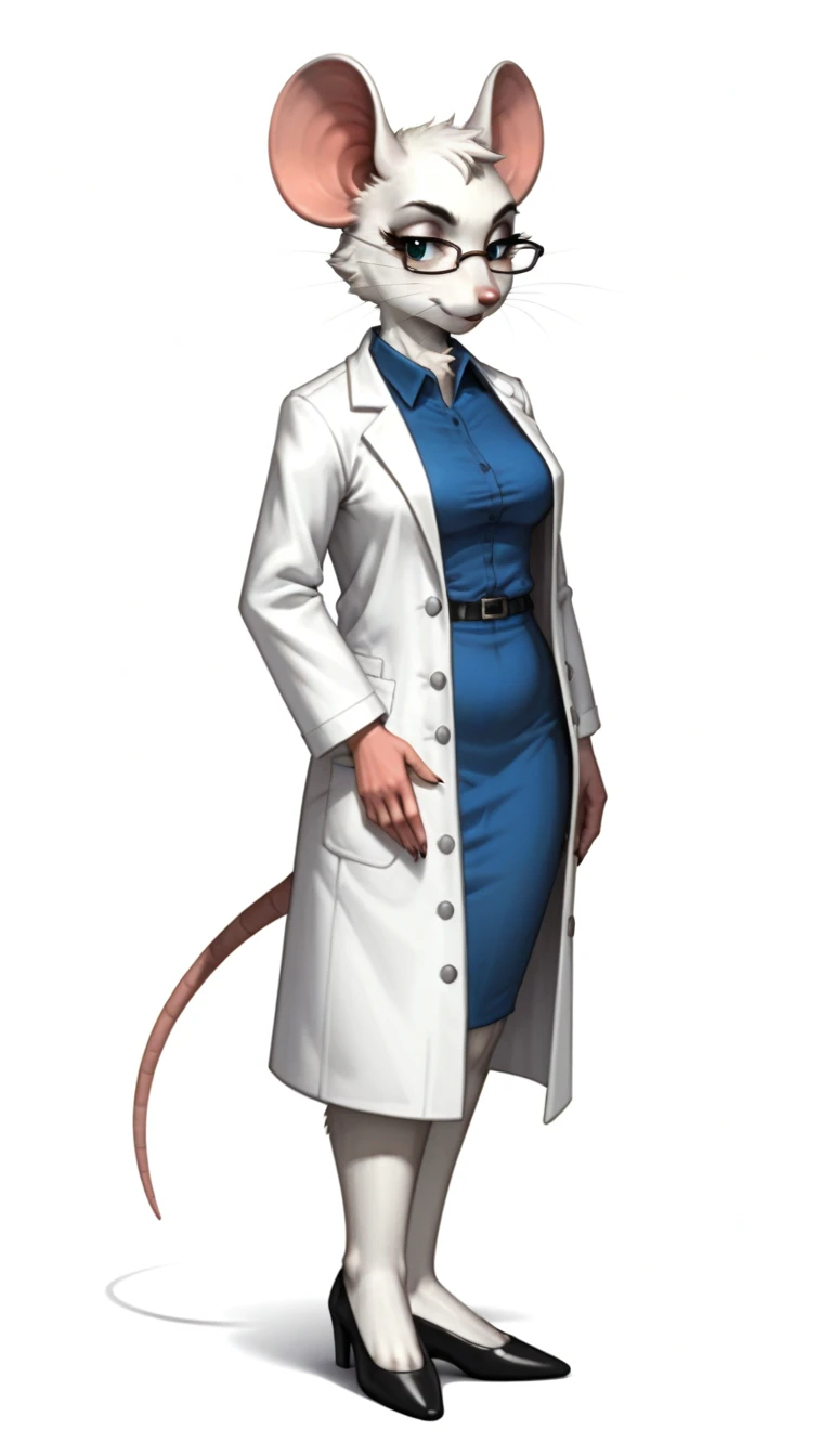 (zPDXL2), score_9, score_8_up, score_7_up, source_anime, 2d,
(clear simple background, white background, papyrus background), ((mouse:1.3)), _young, anthro, solo, female, (full_body, curvy body, portrait, focus), (Dressed, blouse), (lab coat, pencil skirts, glasses), ((white mouse fur))
AissistXLv2, unaestheticXL_bp5, SimplePositiveXLv2, zPDXL2 PonyXLV6_Scores