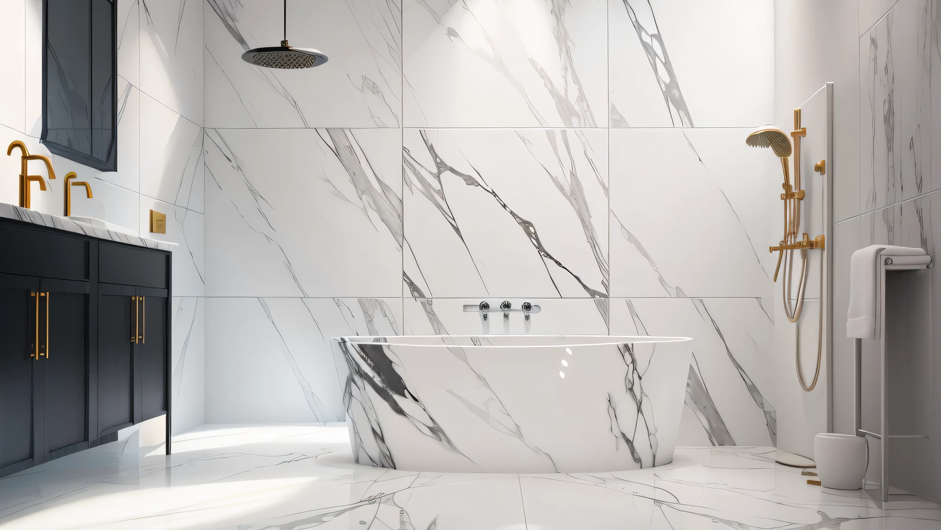 There is a bathroom with toilet, sink, and shower, entirely made of white ceramic tiles, smooth marble surfaces, white marble walls, all marble, marble walls, while marble, exquisite marble details, heavenly marble, polished white marble, white marble, marble room, white marble interior photograph, white tiles on the floor, carrara marble, marble, marble reflexes