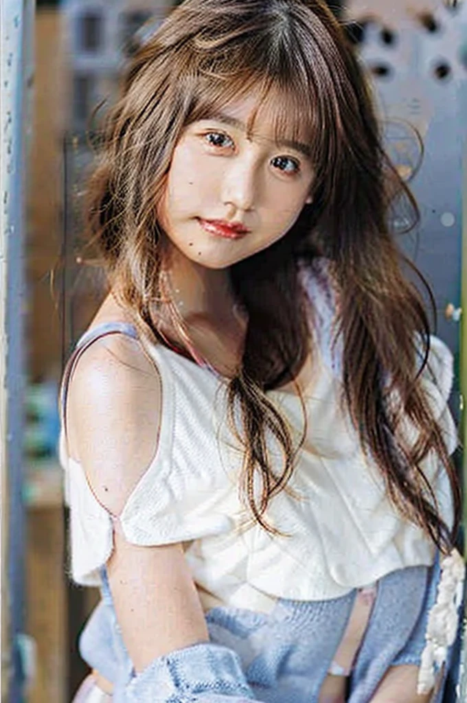 masterpiece、1 girl per 1 photo、Hotel bedroom、Sleeping in bed、 (13years old、Extremely beautiful face, natural make up)(fair white skin)(sparkly eyes)、bright expression、blushing cheeks、a blond、(White knee-high socks)((I can see the cleavage、White off-shoulder shirts、Long length))shiny lip、Short bob hair、Hair hanging over the ears、Glossy and smooth,brown hair、 asymmetrical bangs、8K resolution、high detal、detailed hairstyle、A detailed face、beutiful breast、Beautiful valley、thin-waist、big butts、rendering octane、ultra-realistic、Perfect limbs、perfect anatomia、face lightedium full shot from above、(Angle up to the knee)