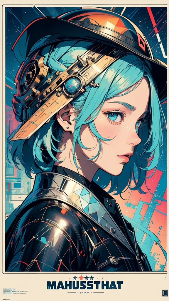 (((masterpiece, highest quality))),(((solo:1.2))),(((1girl:1.2))),32k wallpaper, very detailed, poster, vintage science fiction,(((((geometric cinematic movie poster))))), (bauhaus), shape,(((abstract))),(mid century modern),movie poster,(((((portfolio))))),(((((Close-up))))),(((((bust up))))),((((more various angle)))),(((highlight))),Vast landscape,((((heterochromia)))),(((complete. detailed face))),(((Extremely talented))),(((most complecated machine))),Colorful color scheme