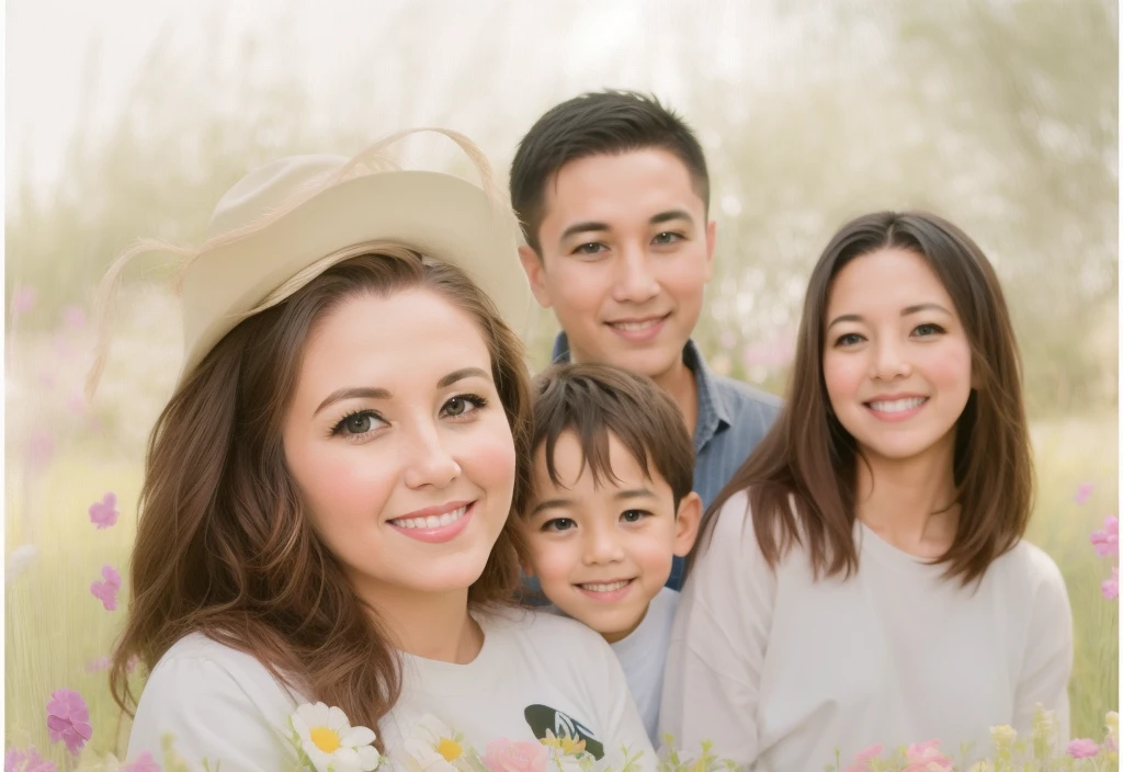 Mom son dad and daughter , very cute family photo
