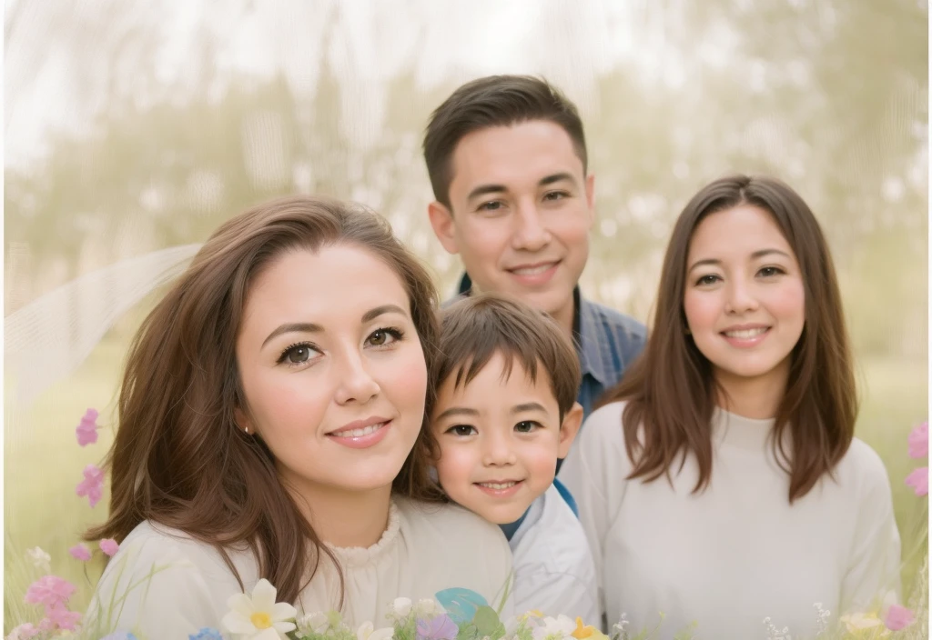Mom son dad and daughter , very cute family photo