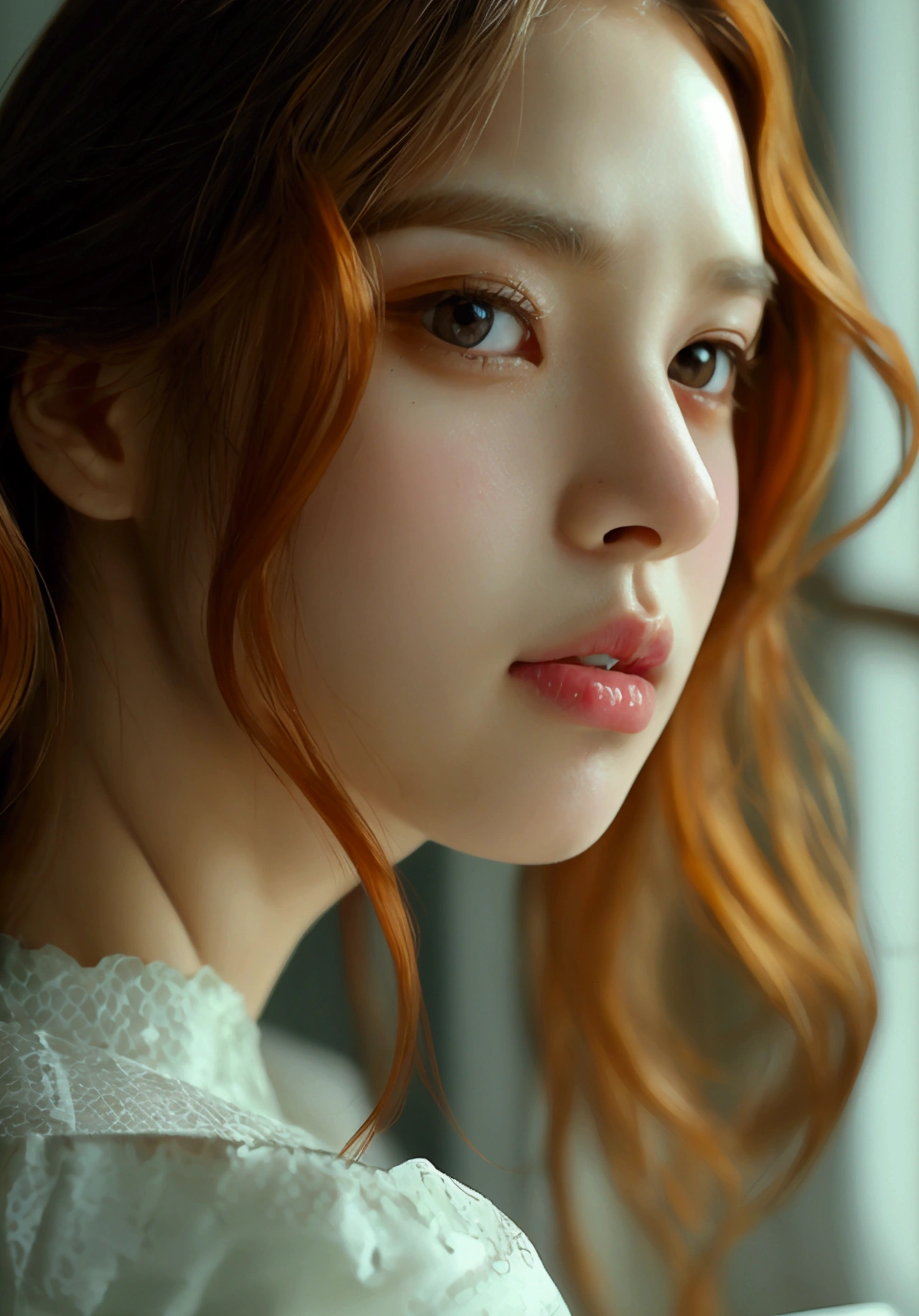 Long hair,Oval face,Goose eyebrow,Cicada Nose,Phoenix eye,Carp Mouth,Wasp waist