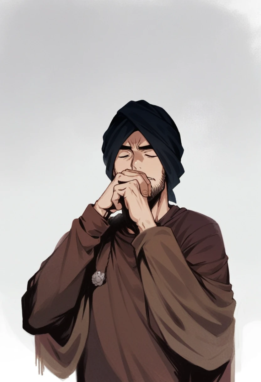 there is a man in a brown shirt and a black turban, turban, taken in the early 2020s, by Manjit Bawa, taken in 2 0 2 0, inspired by Manjit Bawa, promotional shot, wearing a turban, riyahd cassiem, deep in thought, high quality portrait, mid shot portrait, photo shoot