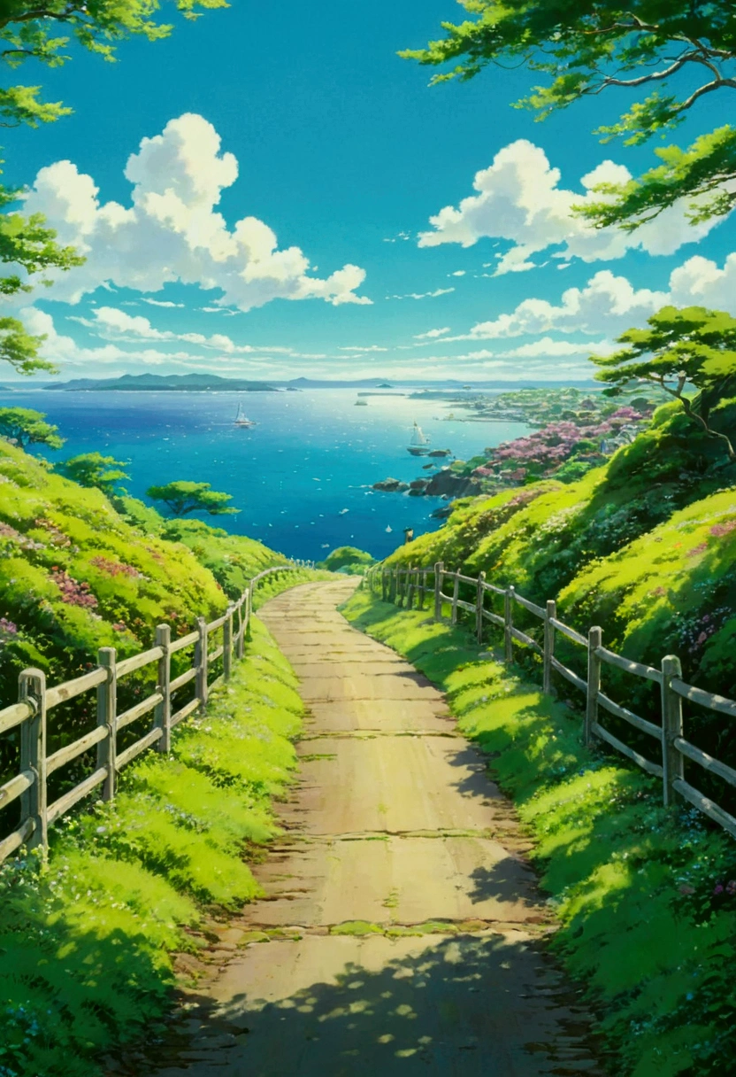 Ghibli　summer　The road leading to the sea