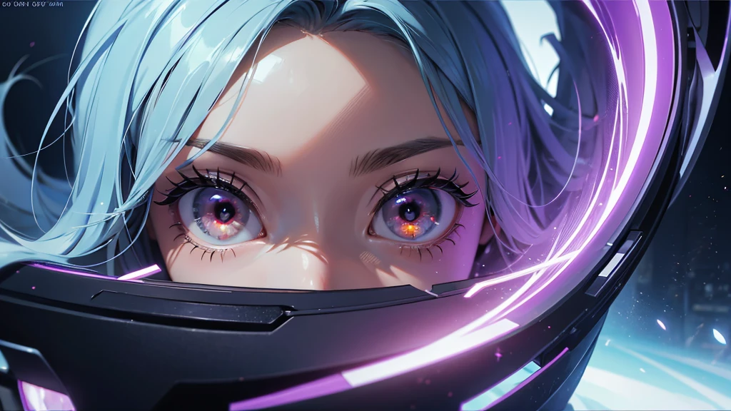 create an image for Infinite Zoom Music Video Script: "Keep Your Eyes Open" Opening Scene [0:00-0:10] Visuals: Start with a close-up of an eye, slowly zooming into the pupil. Action: As the zoom begins, the eye subtly blinks once, inviting the viewer in. Effect: The pupil morphs into a tunnel of light, beginning the infinite zoom effect.